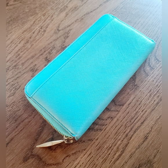 Kate Spade New York Wallet Large Teal Multi Compartment Leather Wallet - Picture 5 of 12